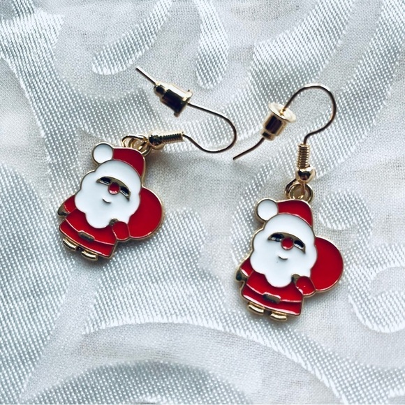 NWT Lot of 2 Festive Drop Earrings – Santa & Candy Cane Holiday Set, Christmas - Picture 7 of 14